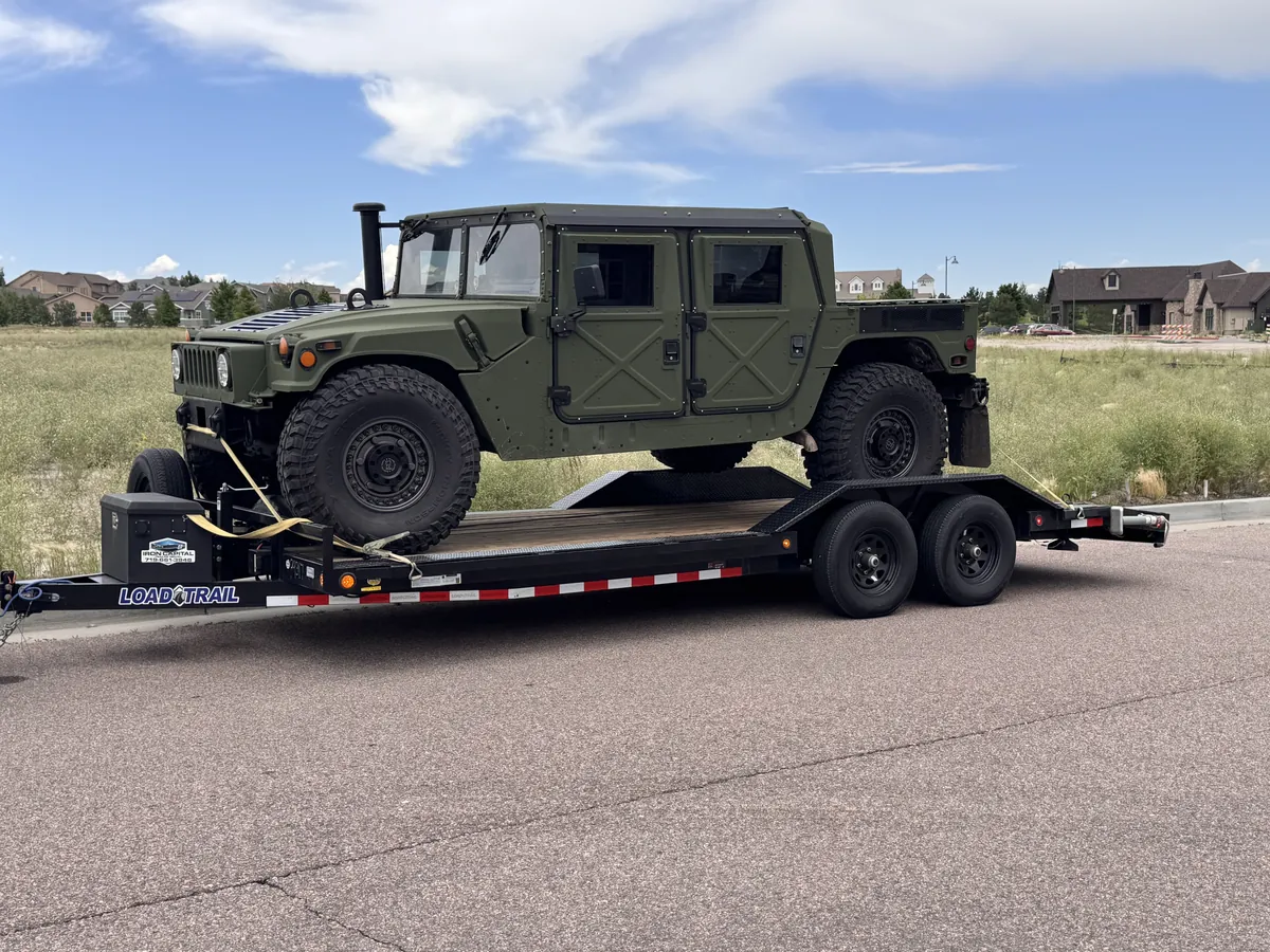 Iron Capital utility trailer hooked up for a rental in Colorado Springs